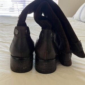 Etienne Aigner “E Vira II” Brown Leather & Suede Riding Boots – 8.5M